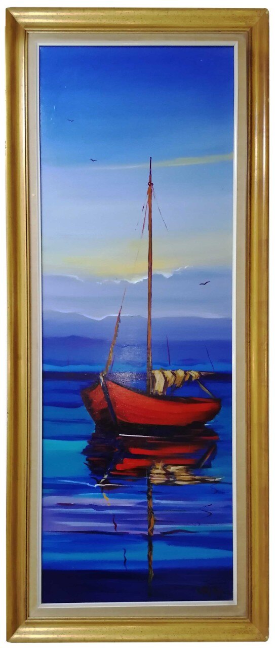 Paisaje Marino con Bote